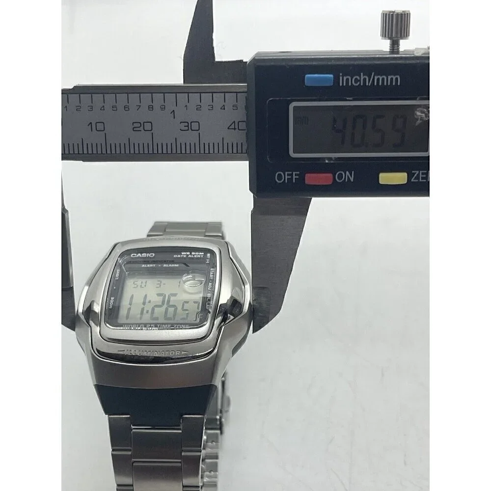 Casio Illuminator Watch Wave Ceptor Silver Digital 25 Time Zones 2583 WV-55H